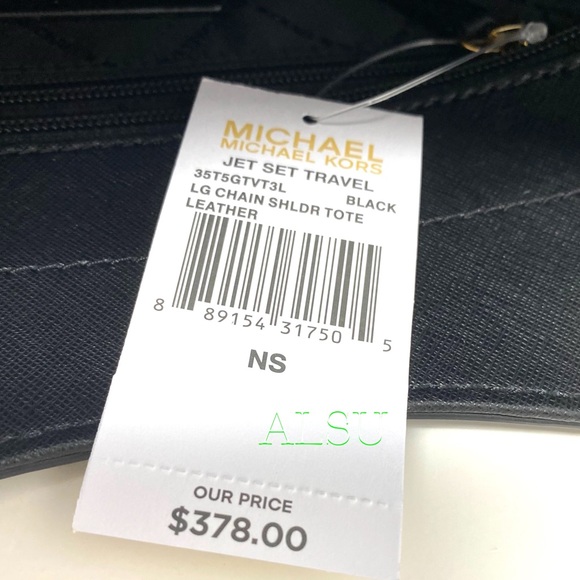 Michael Kors Large Chain Shoulder Tote Black Le - Picture 13 of 13